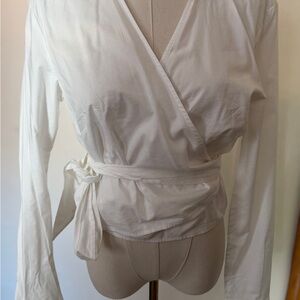 LOFT White Wrap Blouse